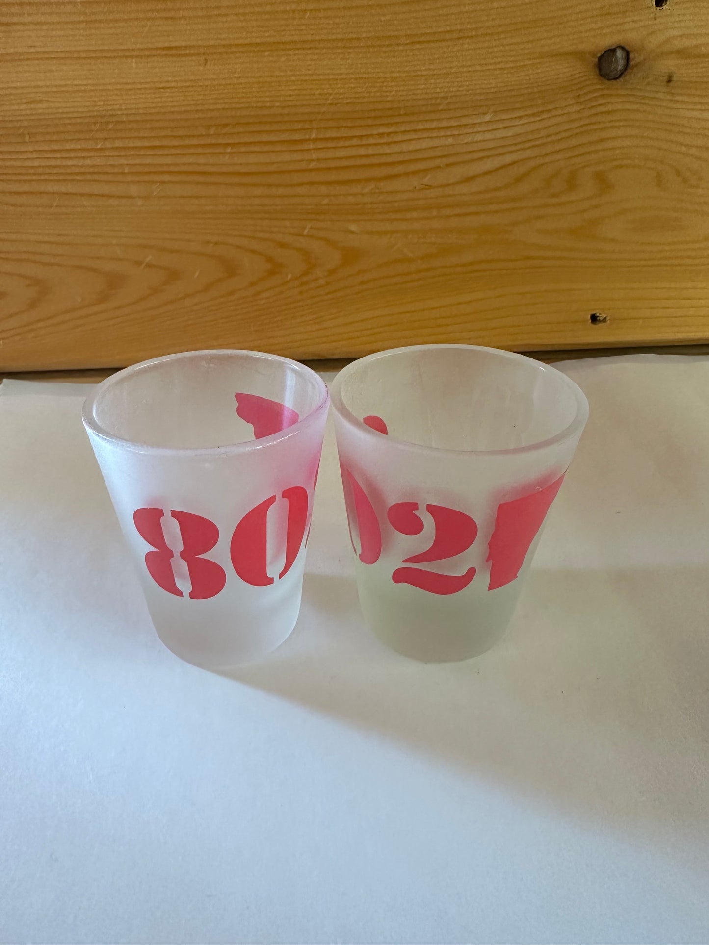 SH802A 802 Frosted Shot Glass Color Pink