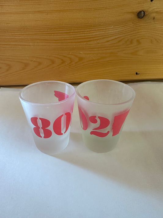 SH802A 802 Frosted Shot Glass Color Pink