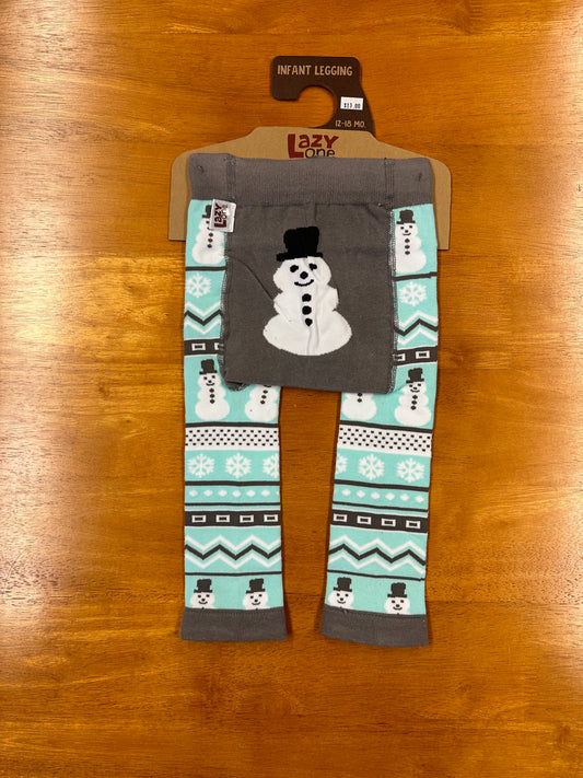 Infant Snowman Leggings Color Blue/Grey