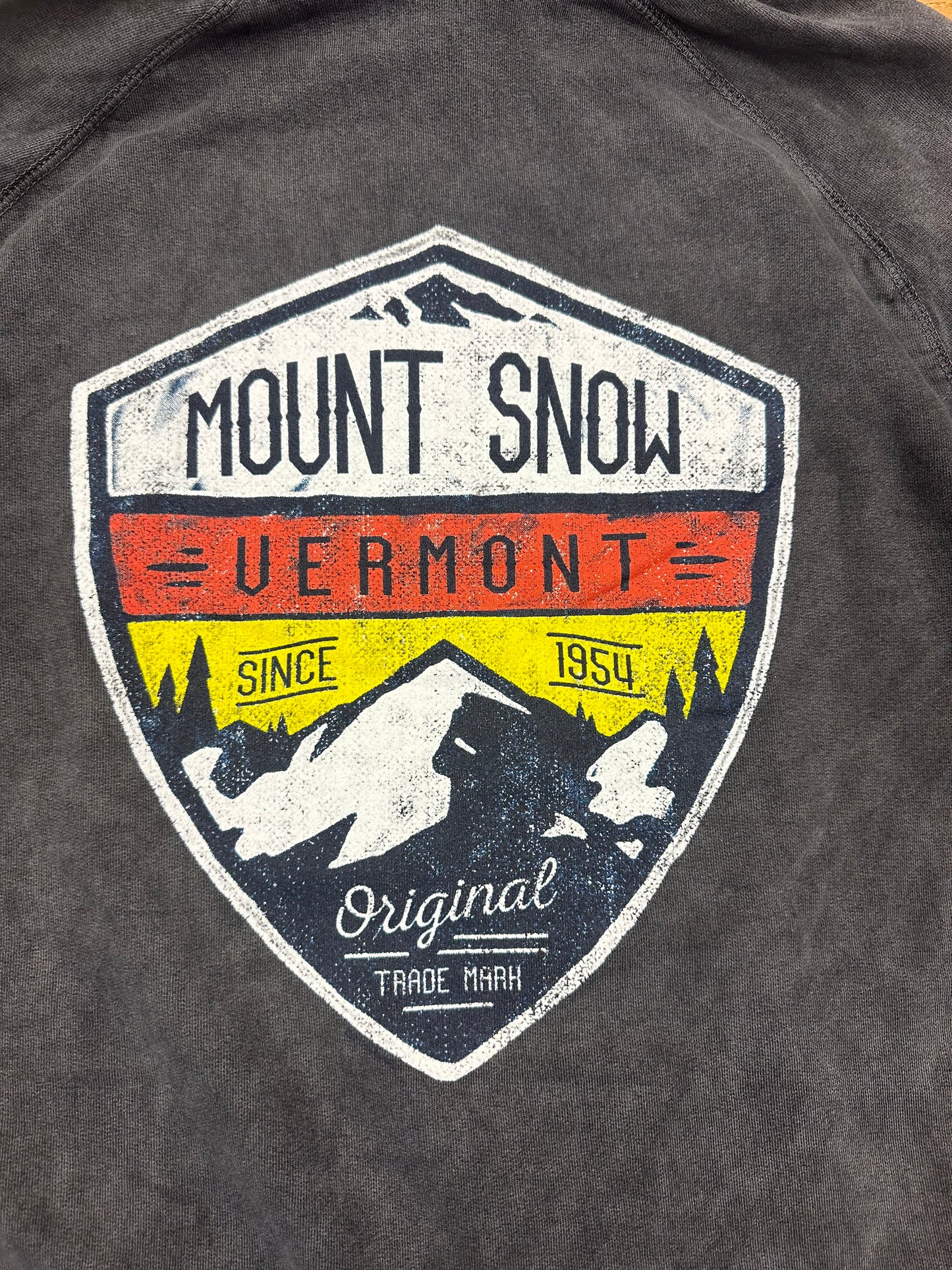 Mount Snow VT Hoodie Left Chest Left Sleeve Full Back Pre-Washed