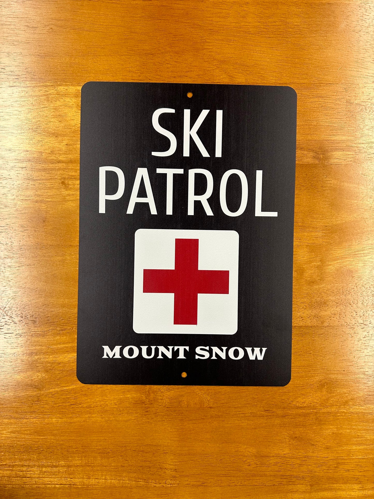 Black Ski Patrol Metal Sign