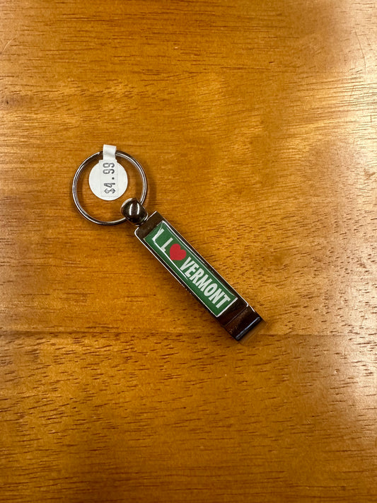 I Heart VT Bottle Opener Keychain