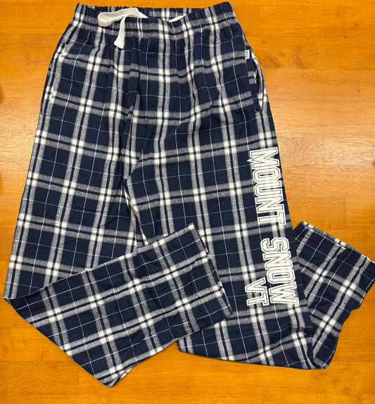 Mens Flannel Pants Color Navy/ Silver