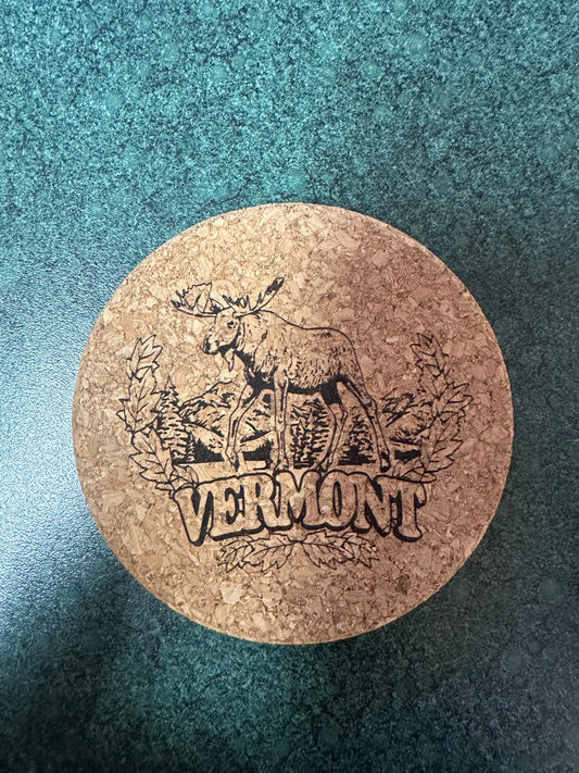 COA1 Cork Coaster With Moose