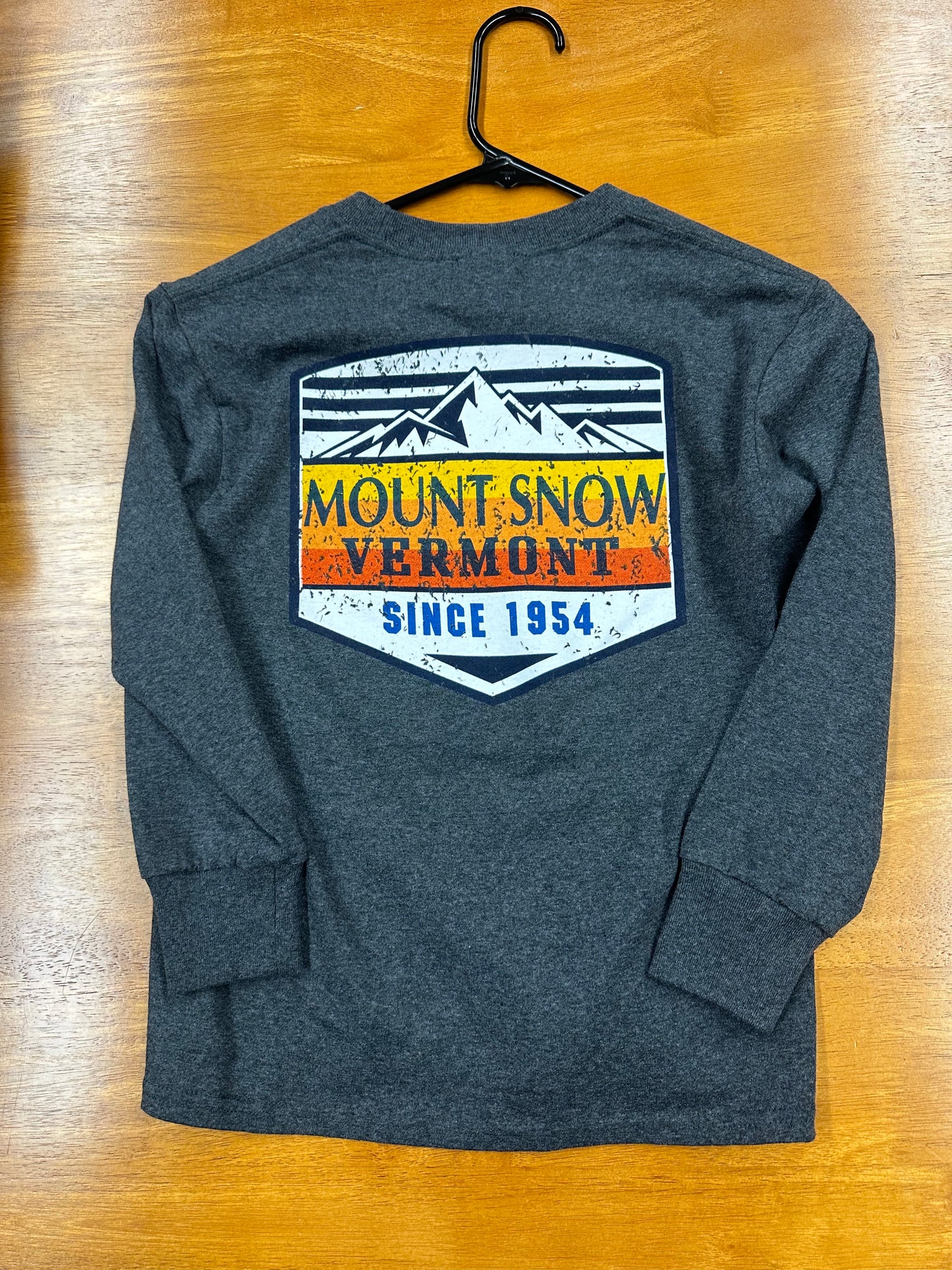 Youth Vintage Mount Snow Est 1954 Left Chest Full Back Long Sleeve Heather