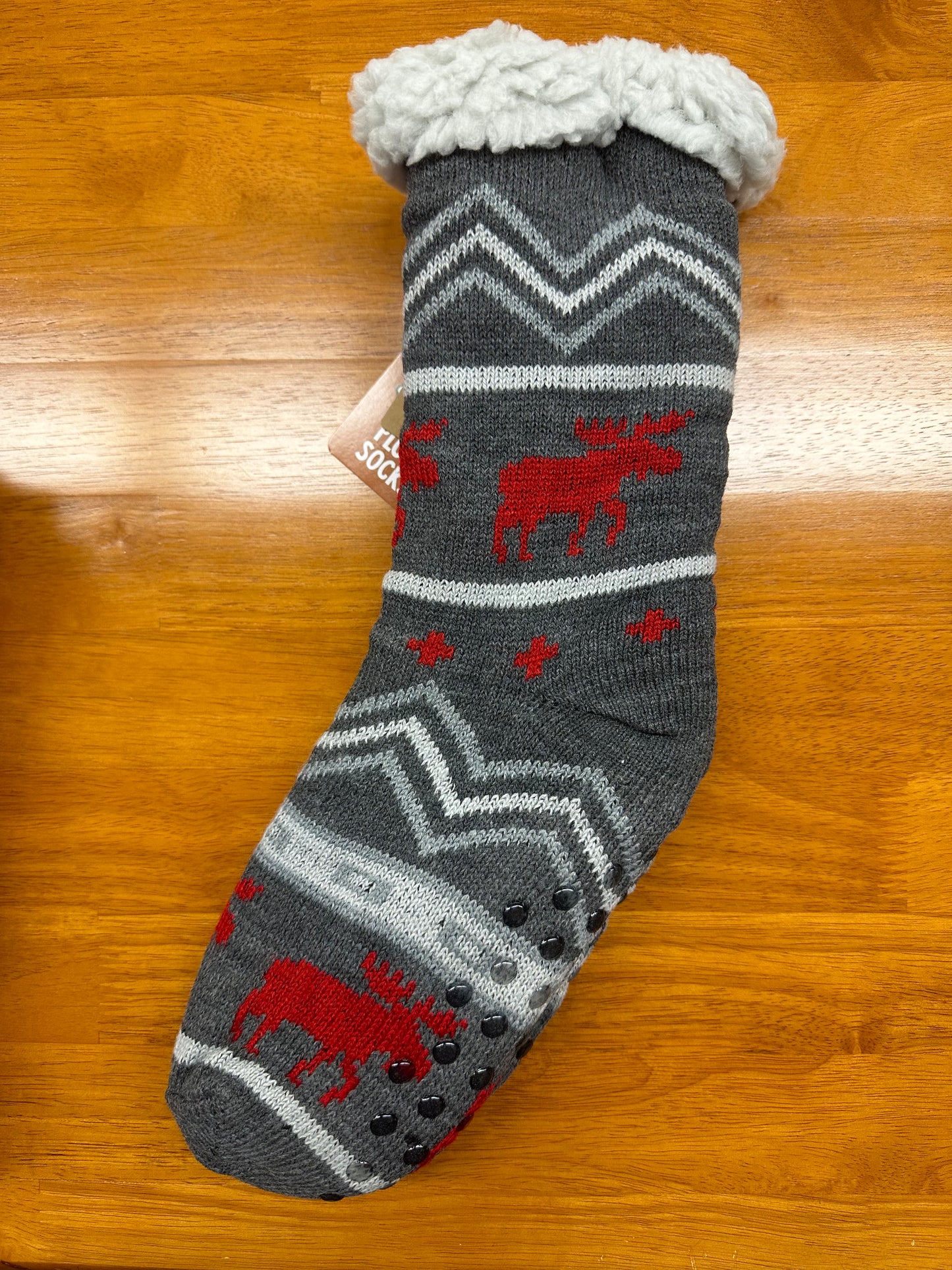 Cabin Moose Plush Slipper Sock