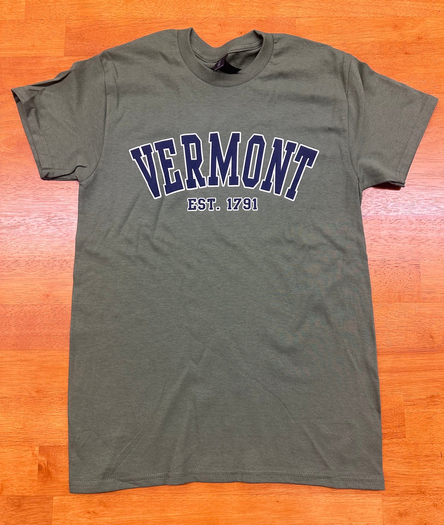 Vermont Est 1791 T Shirt Color Army Green