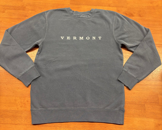 Vermont Embroidered Crew Neck Color Denim Blue