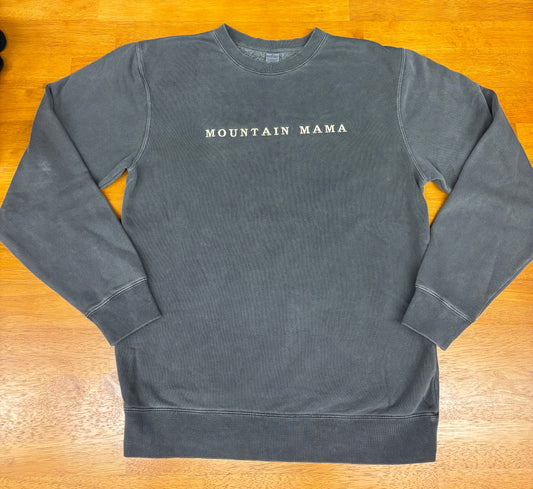 Mountain Mama Embroidered Crew Neck Color Charcoal