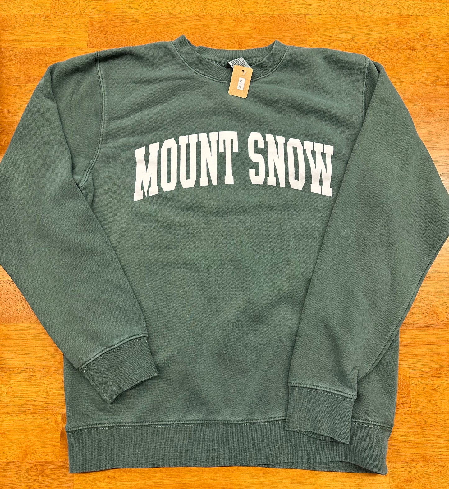 Mount Snow Midweight Pigment-Dyed Crewneck Sweatshirt Color Alpine Green