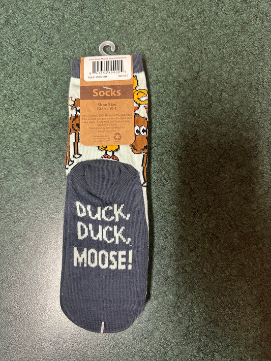 Duck Duck Moose design Blue Kid Sock