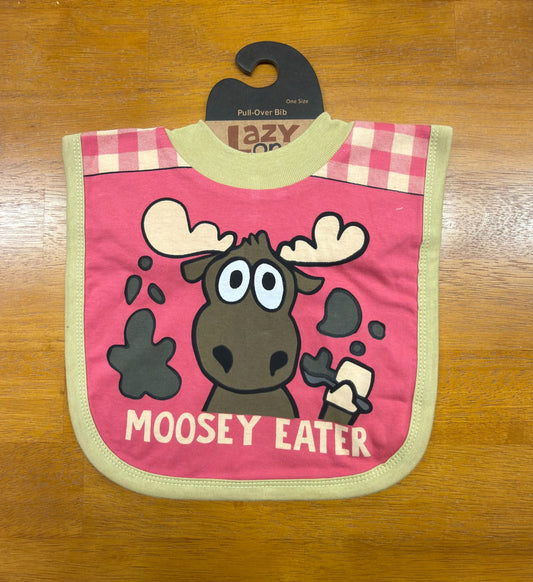 Pink Moosey Eater Pull Over Bib