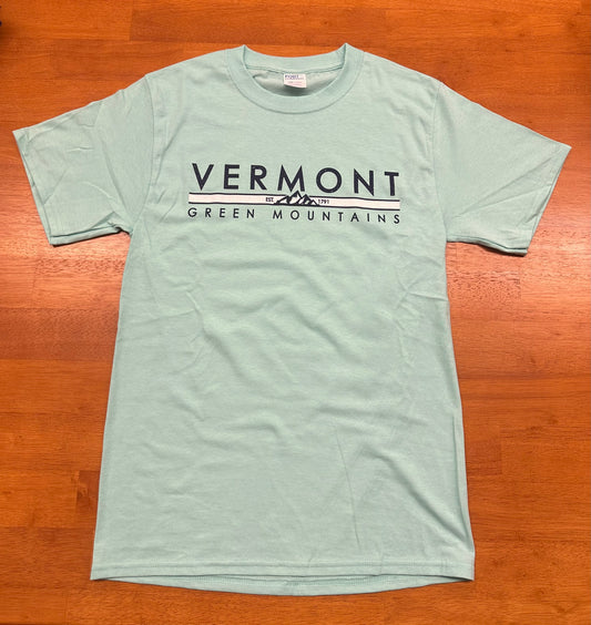 Vermont Green Mountain T Shirt Color Turquoise