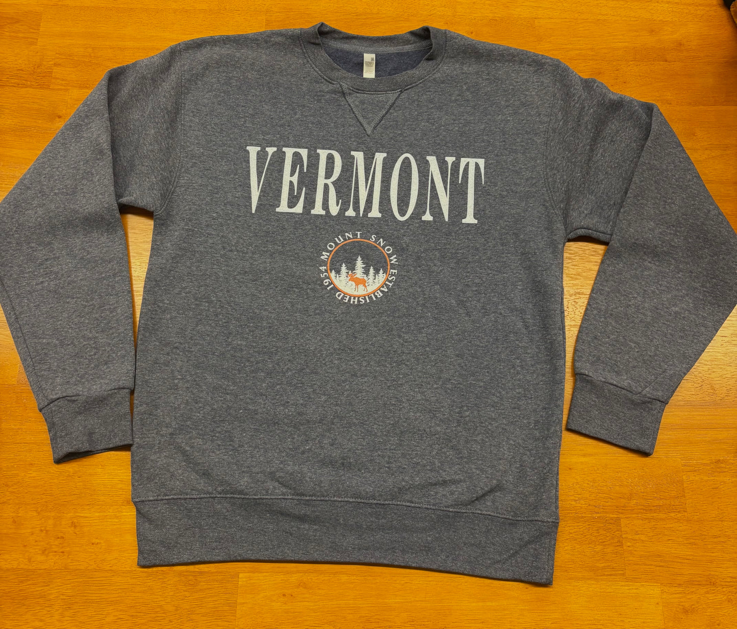 Vermont Crew Neck With Moose Color Heather Navy