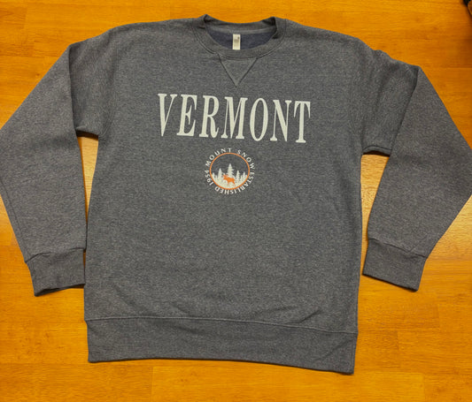 Vermont Crew Neck With Moose Color Heather Navy
