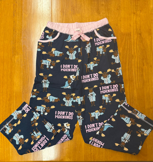 Don’t Do Mornings Pant Color Blue & Pink