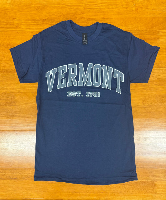 Vermont Est 1791 T Shirt Color Navy