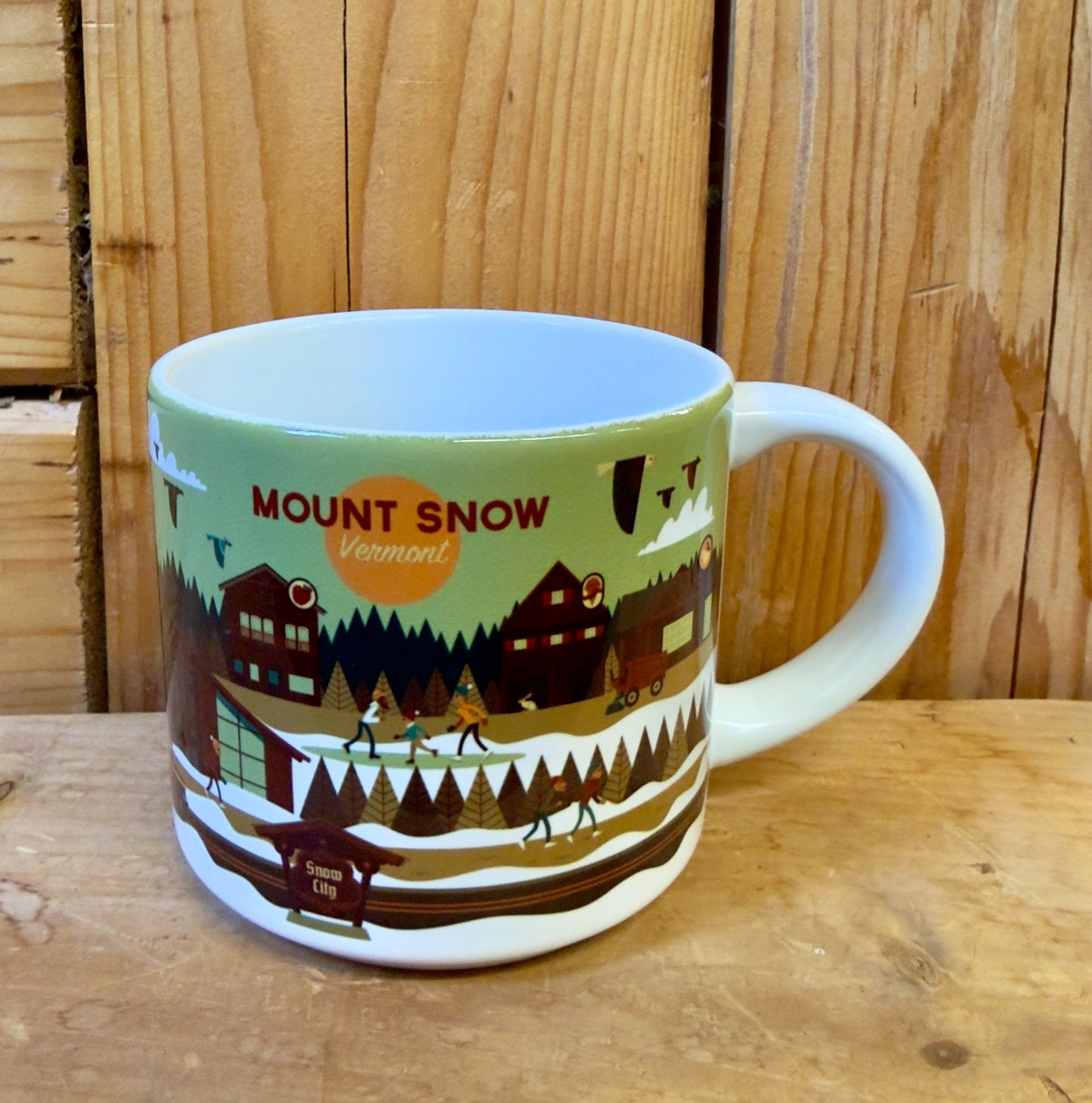 Mount Snow VT - Geometric Ski Resort Mug 14 oz