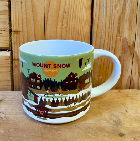 Mount Snow VT - Geometric Ski Resort Mug 14 oz