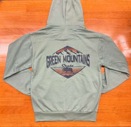 Full Zip Green Mountain Hoodie Color Juniper