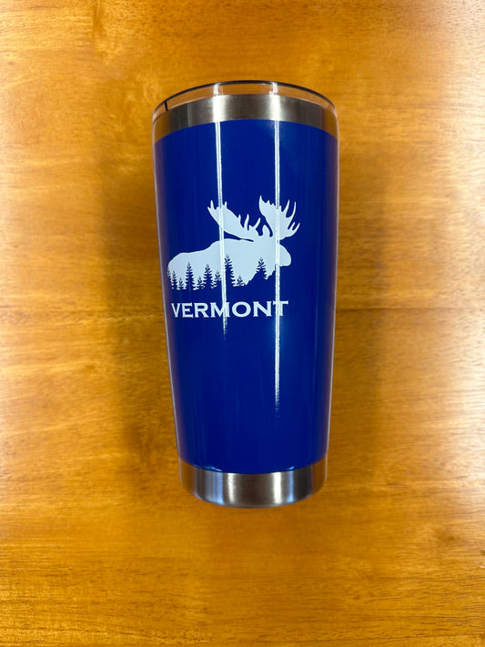 Moose Forest Design Thermal Cup Color Royal Blue