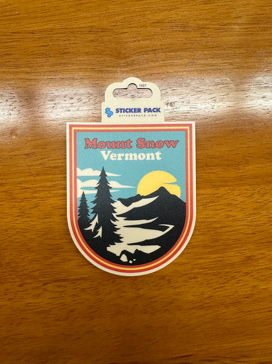 Mount Snow Retro Badge Big Mountain Sticker