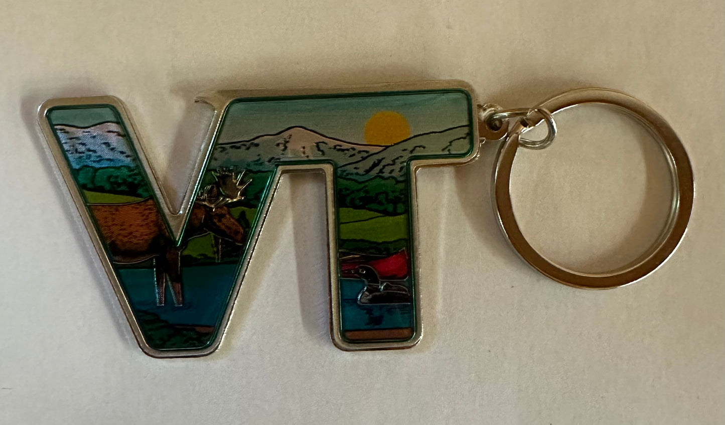 VT Collage Moose Keychain