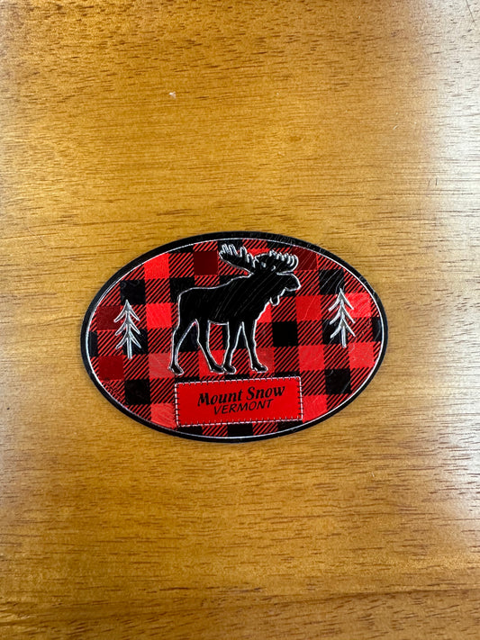 Plaid Moose VT Mount Snow Magnet