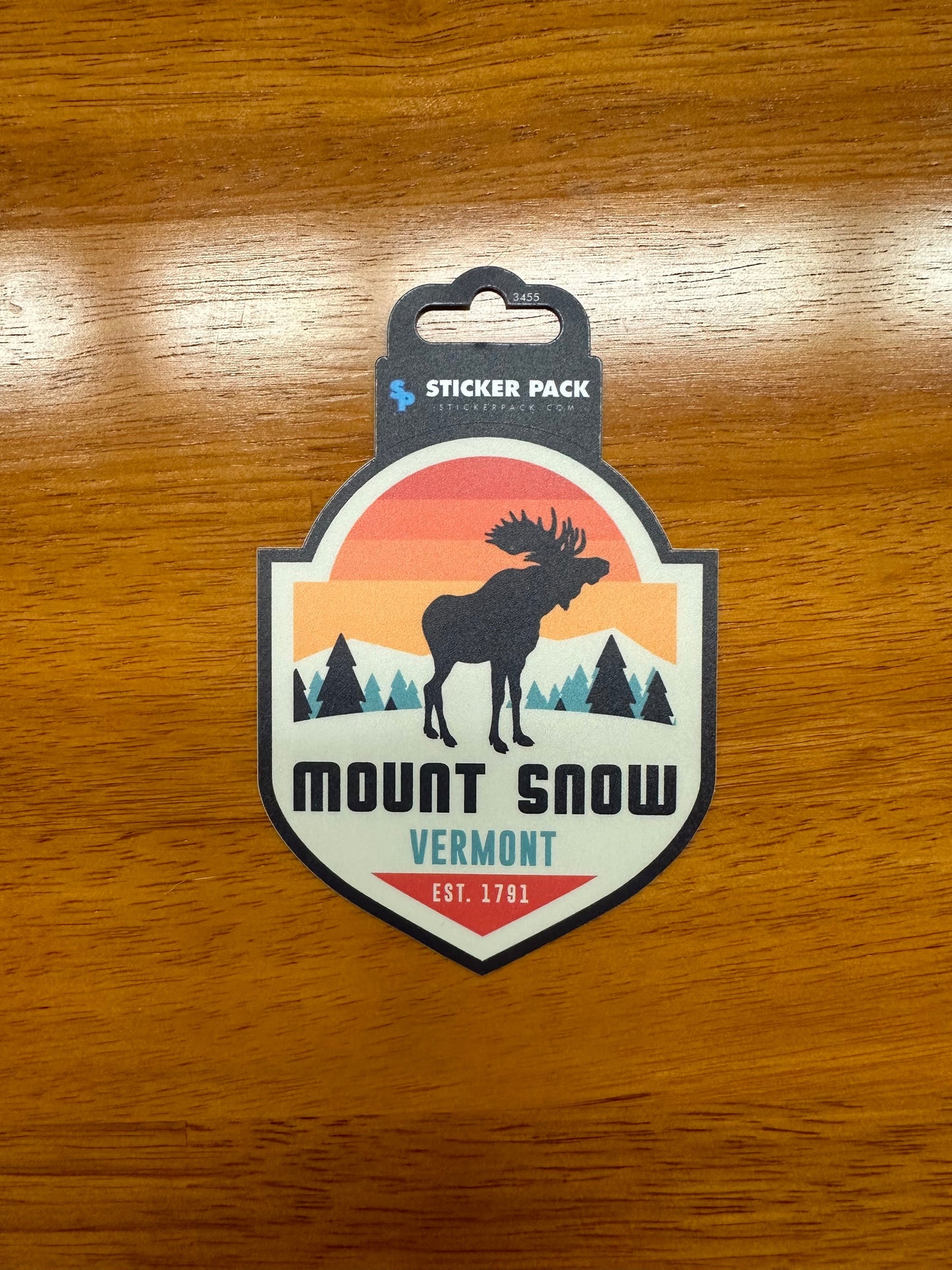 Mount Snow Mountain Badge Moose sticker